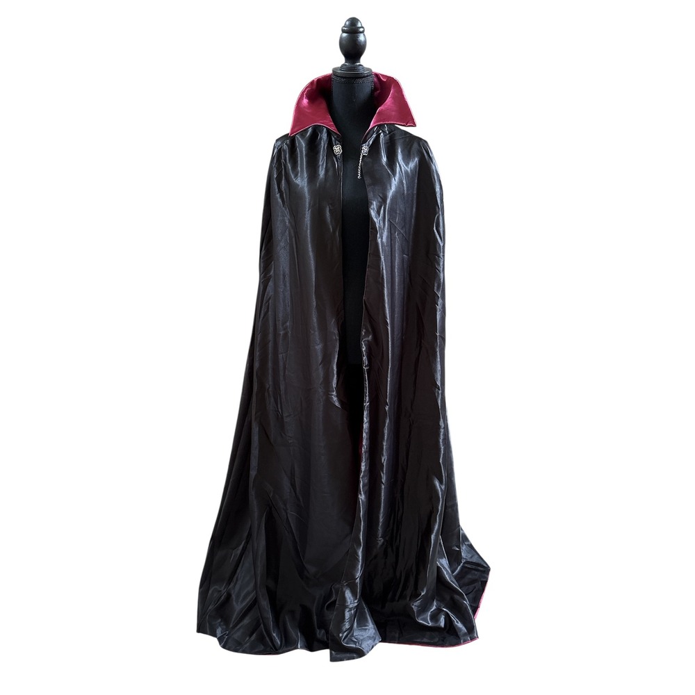 InCharacter Costumes Vampire Cape and Vest Set Black Burgundy Damask Mens XL - Picture 9 of 11